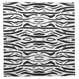 Black and White Zebra or Tiger pattern Cloth Napkin