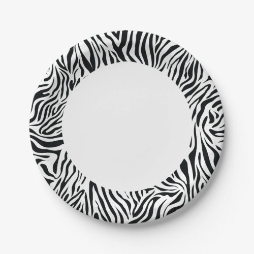 Black And White Zebra Paper Plates