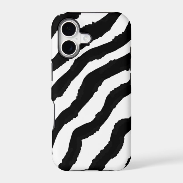 Black and White Zebra Pattern Iphone Case (Back)