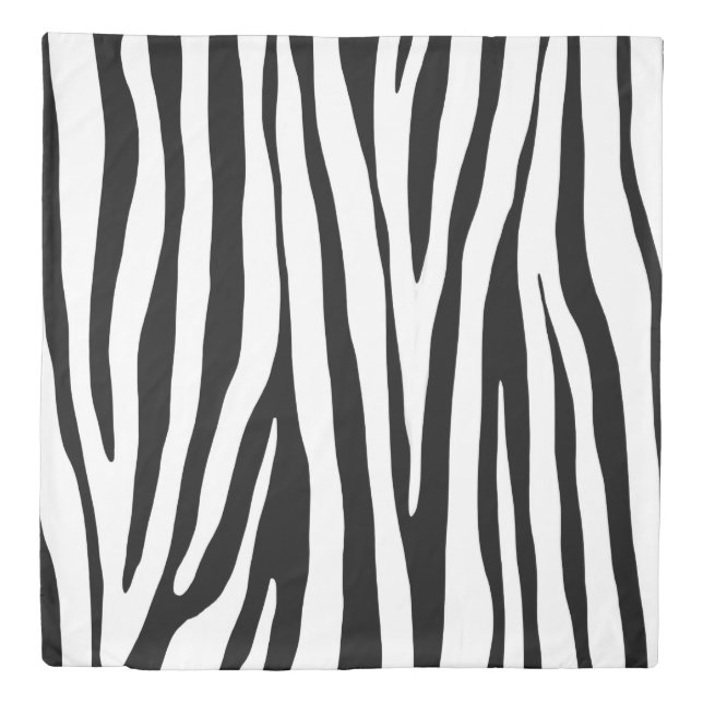 Black and white zebra pattern, modern design duvet cover (Front)