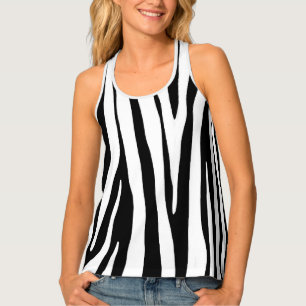 Black and white zebra pattern, modern design tank top