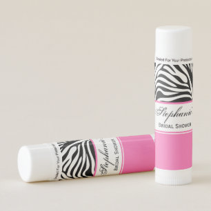 Black and White Zebra Print and Hot Pink Bridal Lip Balm