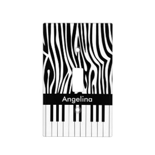 Black and white Zebra print and Piano collection Light Switch Cover