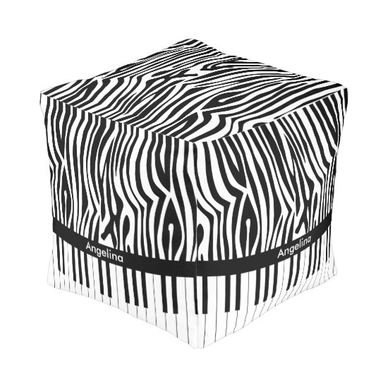 Black and white Zebra print and Piano collection Pouf