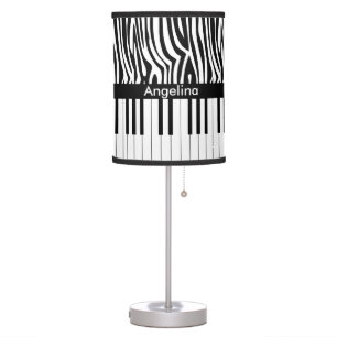 Black and white Zebra print and Piano collection Table Lamp