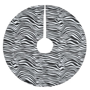 Black and White Zebra Print Brushed Polyester Tree Skirt