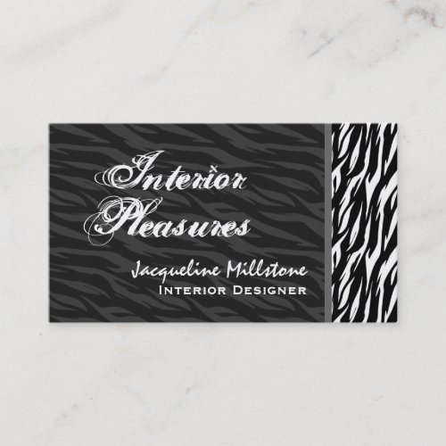 Black and White Zebra Print Business Card