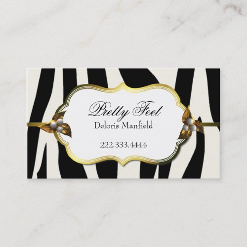 Black and White Zebra Print Business Card