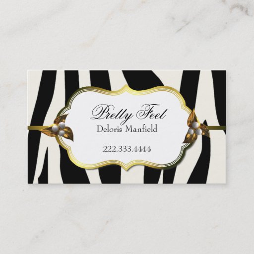 Customizable Black and White Zebra Print Business Card