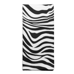 Black and White Zebra Print Cloth Napkin