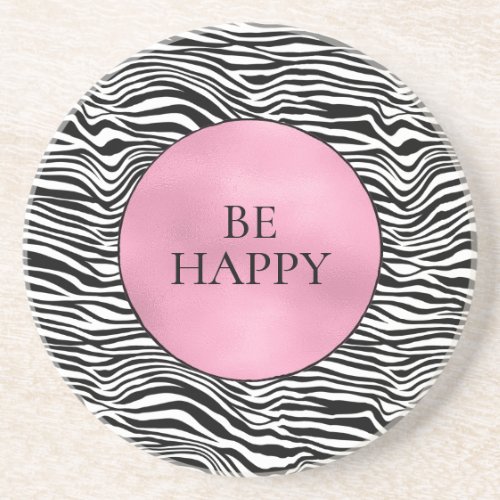 Black and White Zebra Print Coaster