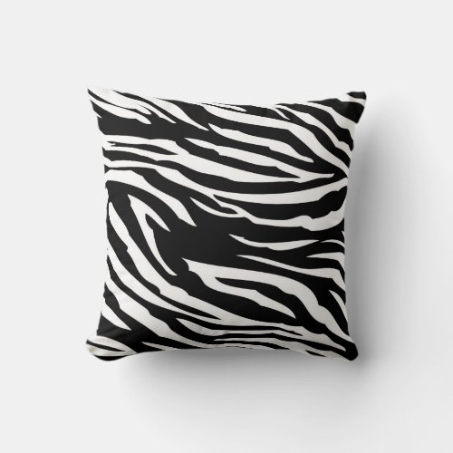 Black and White Zebra Print Couch Throw Pillow