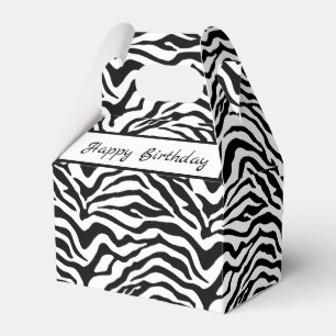 Black and white zebra print favor boxes