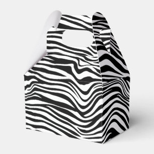 Black and White Zebra Print Favor Boxes