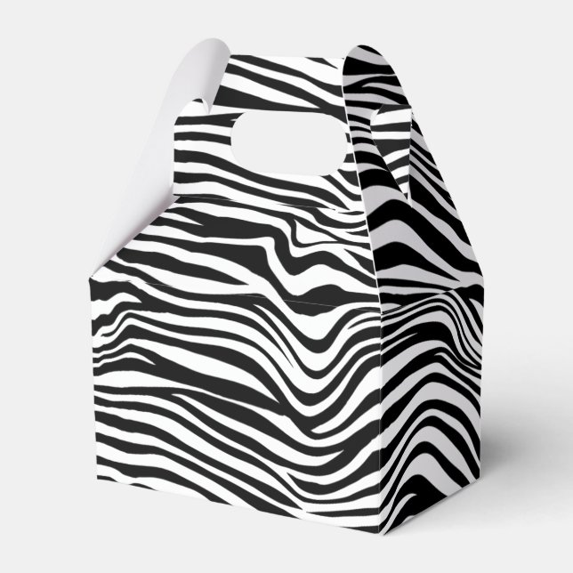 Black and White Zebra Print Favor Boxes (Front Side)