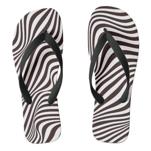 black and white zebra print  flip flops