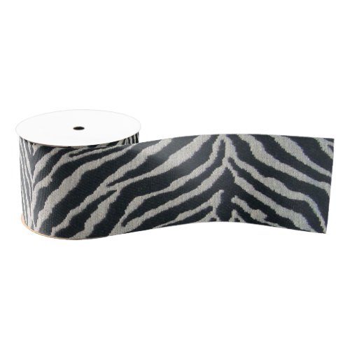 Black and white zebra print grosgrain ribbon