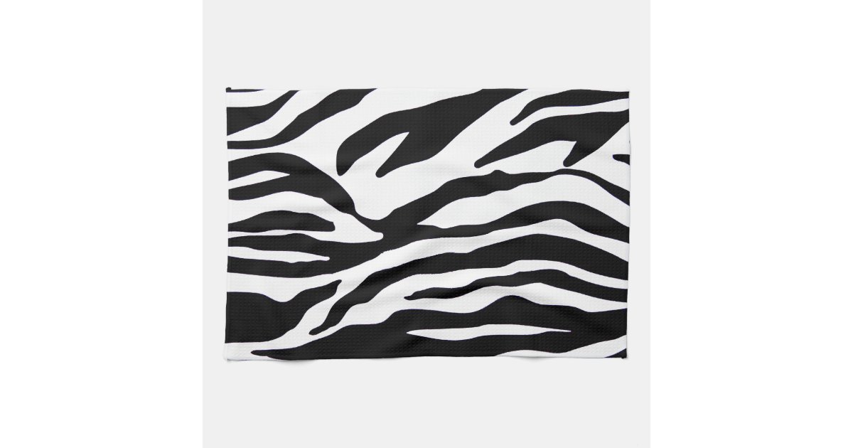 Black and white zebra print kitchen towel Zazzle