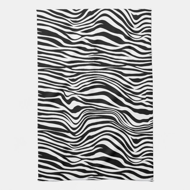 Black and White Zebra Print Kitchen Towel (Vertical)