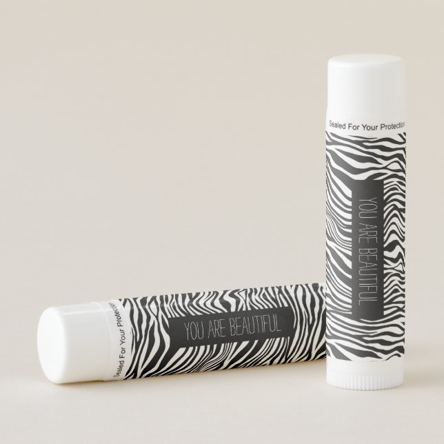 Black and White Zebra Print Lip Balm (Front)