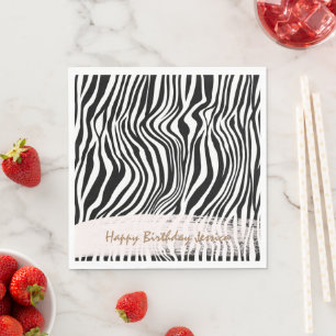 Black and White Zebra Print    Napkins