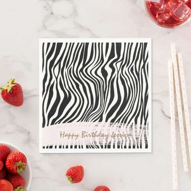 Black and White Zebra Print    Napkins (Insitu)