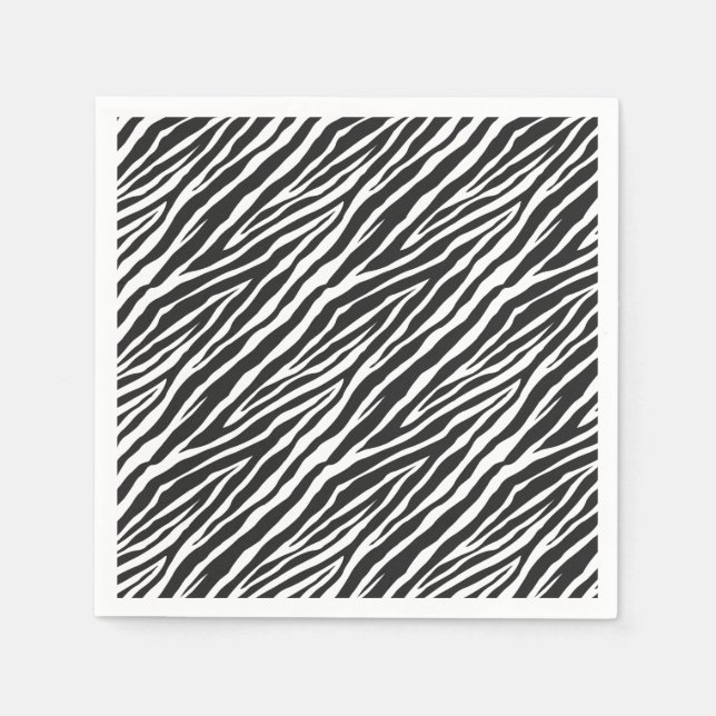 Black and White Zebra Print Napkins (Front)