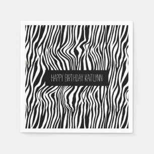 Black and White Zebra Print Napkins