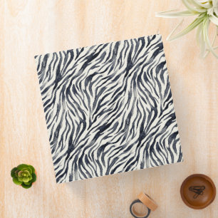 Black and White Zebra Print Pattern 3 Ring Binder