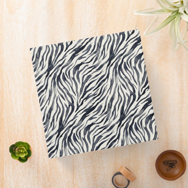 Black and White Zebra Print Pattern 3 Ring Binder (In Situ)