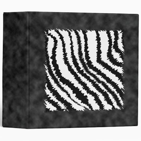 Black and White Zebra Print Pattern. 3 Ring Binder