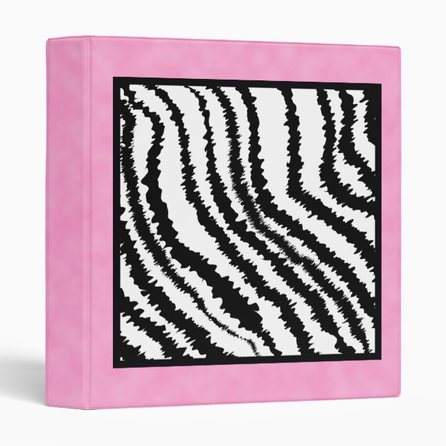 Black and White Zebra Print Pattern. Binder (Front/Spine)