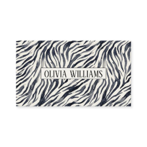 Black and White Zebra Print Pattern Business Card