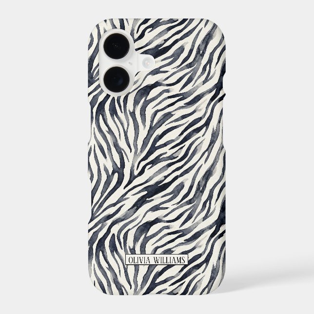 Black and White Zebra Print Pattern iPhone Case (Back)