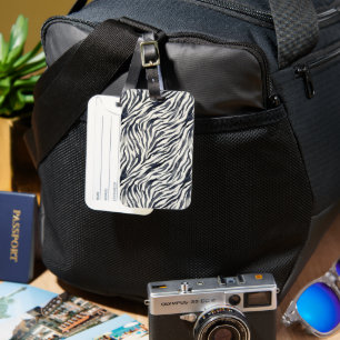 Black and White Zebra Print Pattern Luggage Tag