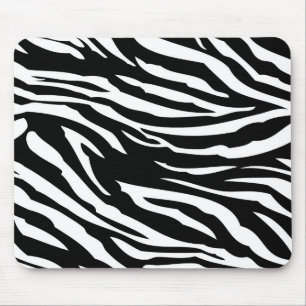 Black and White Zebra Print Personalized Mousepad