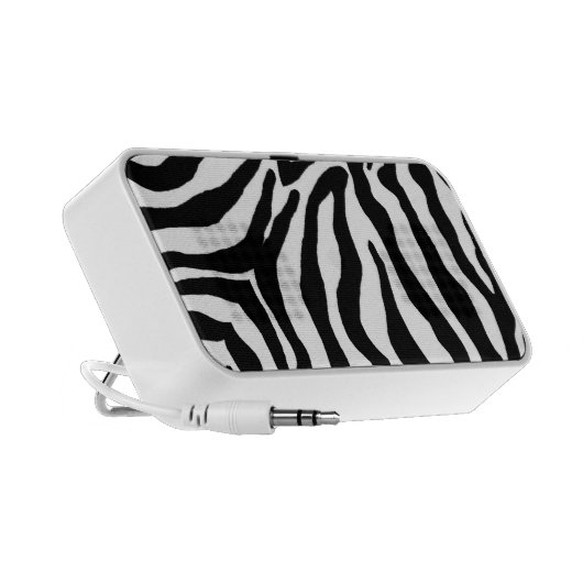 Black and White Zebra Print Portable Speaker (Side)