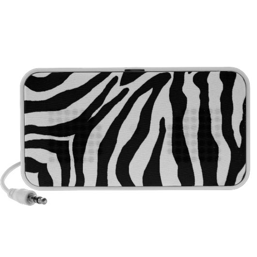 Black and White Zebra Print Portable Speaker (Front)