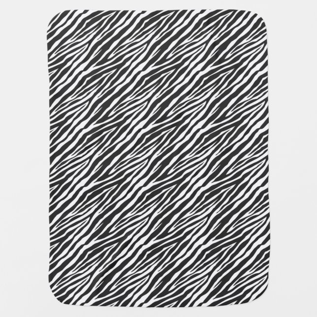 Black and White Zebra Print Receiving Blanket (Front)