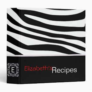 Black and White Zebra Print Retro Pattern Binder