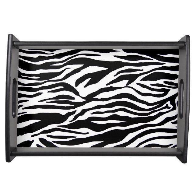 Black and White Zebra Print Serving Tray (Front)