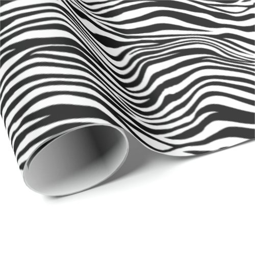 Black and White Zebra Print Stripes Wrapping Paper