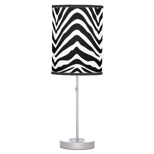 Black and White Zebra Print Table Lamp (Front)