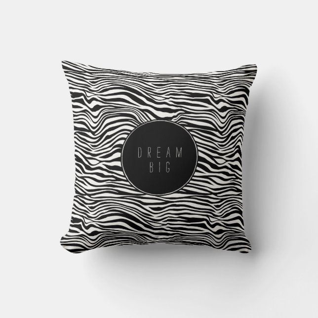 Black and White Zebra Print Throw Pillow (Front)