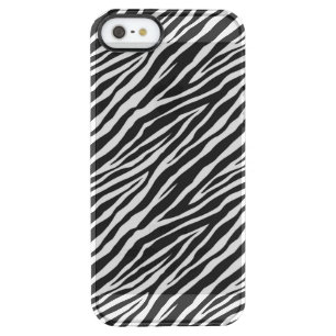 Black and White Zebra Print Clear iPhone SE/5/5s Case