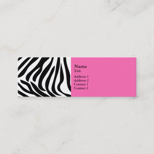 Black and White Zebra Print with Hot Pink Business Card Template