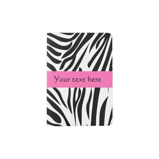 Black and White Zebra Print with Hot Pink Passport Holder (Front)
