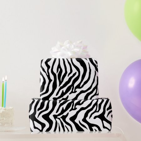 Black And White Zebra Print Wrapping Paper