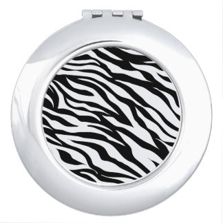 Black and White Zebra Safari Animal Print Compact Mirror