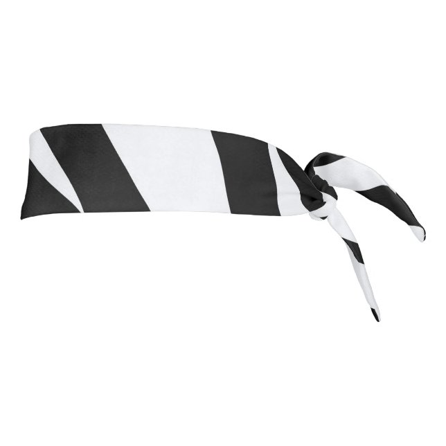 Black and White Zebra Safari Animal Print  Tie Headband (Rotate 90)